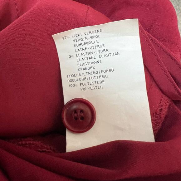 Vintage 90s Armani Collezioni Red Wool Blend Trousers Pants Italy Quiet Luxury - Picture 8 of 14